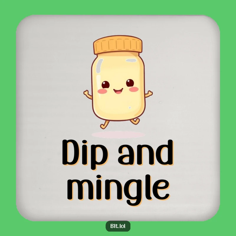 Funny Hopping Mayo Jar Coaster: Protect Surfaces with Playfulness