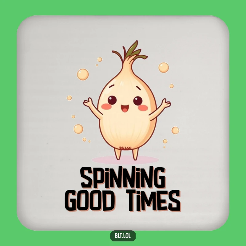 Funny Onion Ring Juggling Coaster - Playful Foodie Drink Protection Gift