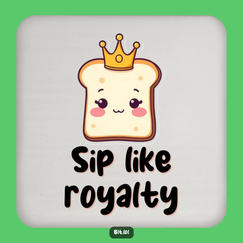 Funny Royal Bread Slice Coaster - Regal Carb Gift for Majestic Tables