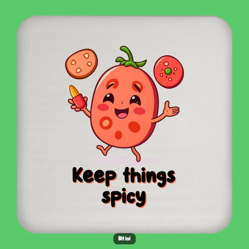 Funny Tomato Juggling Coasters - Protect Surfaces with Comical Veggie Art, Gift Set