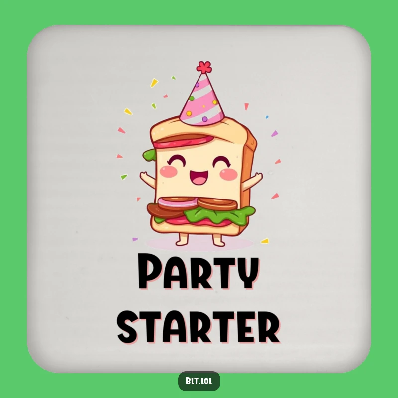 Funny Party BLT Sandwich Coaster: Confetti Protection, Perfect Gift