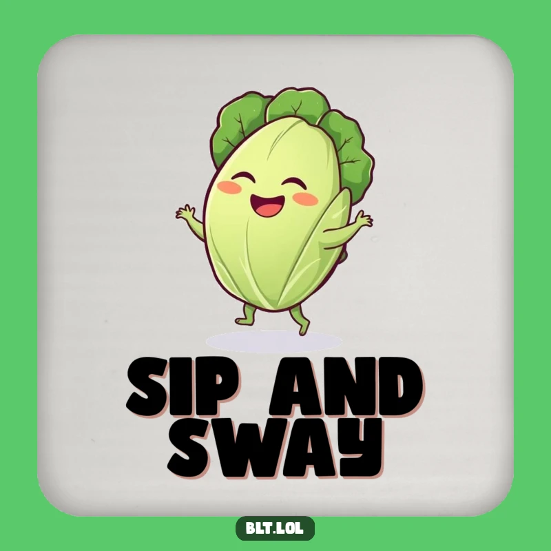Funny Lettuce Dance Drink Coaster: Protect Surfaces with Veggie Fun