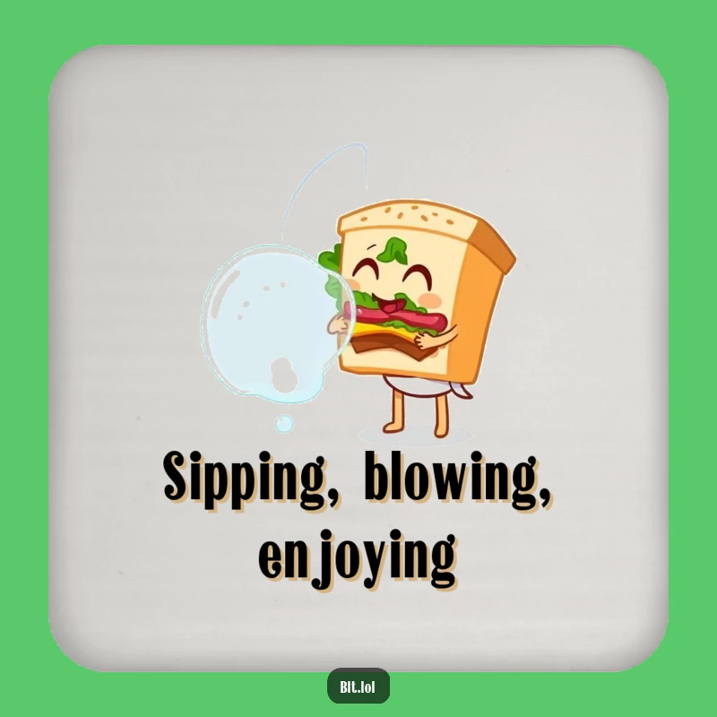 Funny Bubble Blowing BLT Sandwich Coasters - Playful Protection for Surfaces