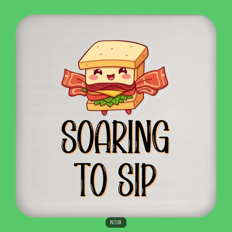 Funny BLT Sandwich Coaster: Bacon Wings Flight Protection, Perfect Gift