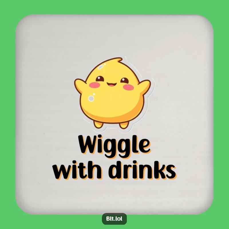 Funny Mustard Blob Coaster Set Protect Surfaces Wiggling Character Gift