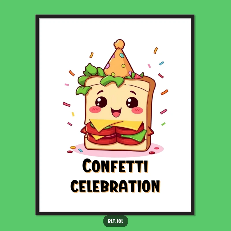Funny BLT Party Sandwich Art Print - Hilarious Festive Decor