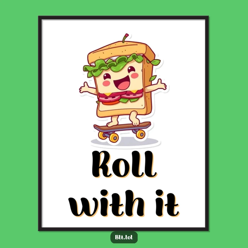 Funny BLT Skateboard Sandwich Poster: Bring Radical Fun to Your Walls with Hilarious Art