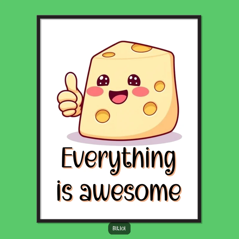 Funny Cheesy Thumbs Up Poster - Positive Wall Art Gift