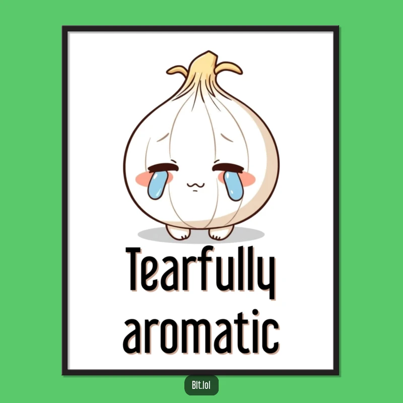 Funny Crying Onion Poster: Shy Character Art Print Gift