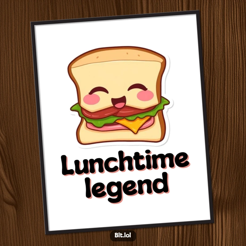 Funny BLT sandwich poster capturing a winking sandwich in the act of dropping a microphone, creating a comedic centerpiece.