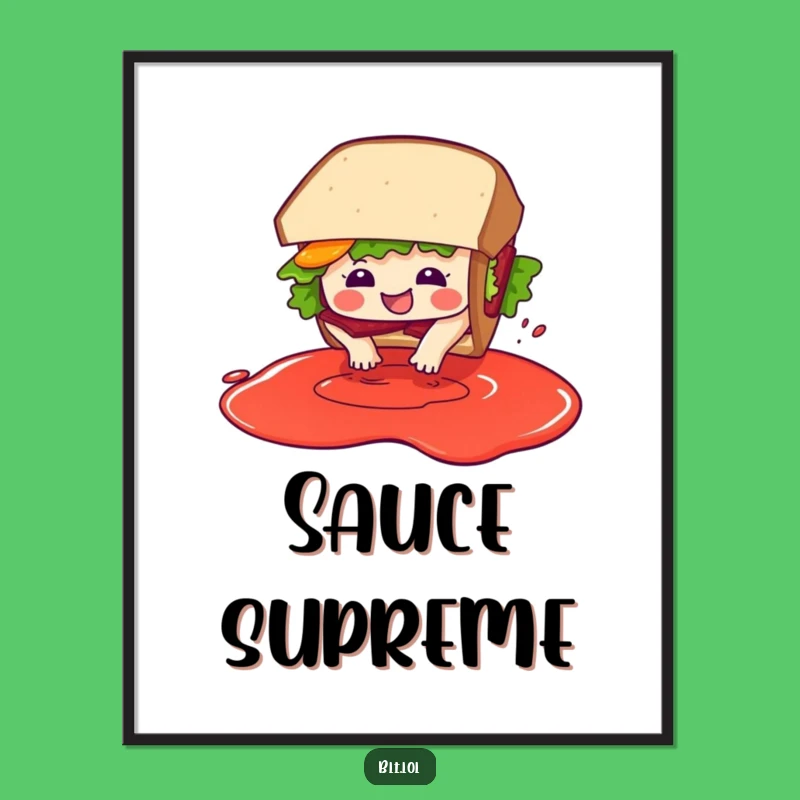 Funny BLT Sandwich Sauce Dive Art Print - Hilarious Food Decor
