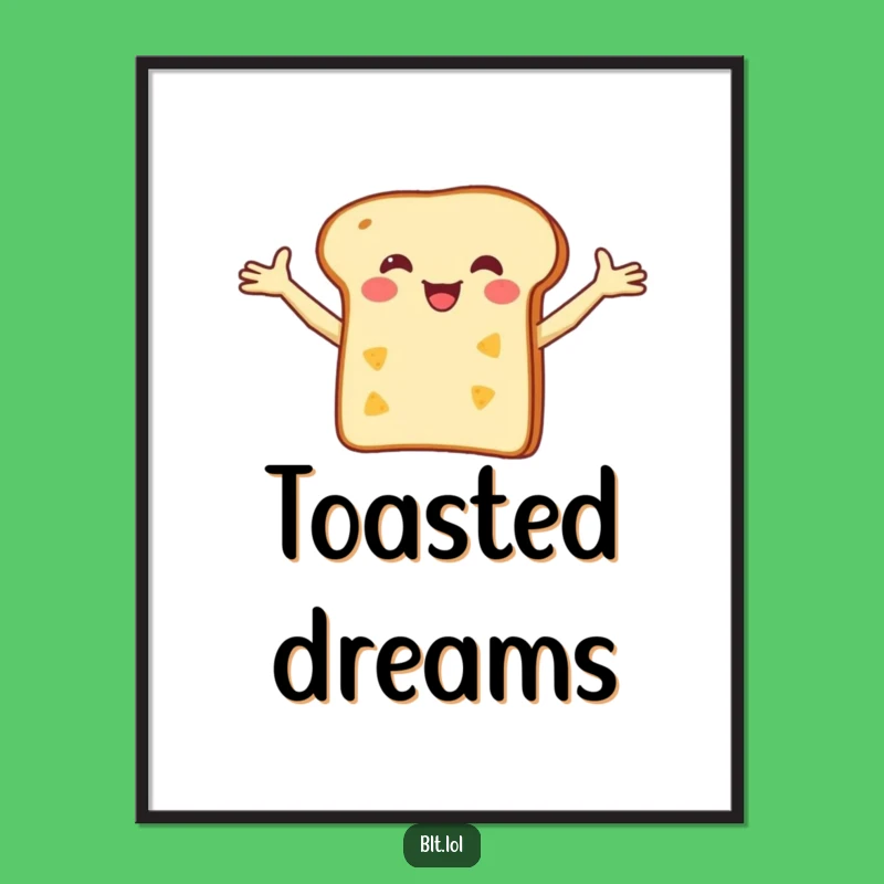 Funny Bread Cheese Poster: Whimsical Food Art, Great Funny Gift for Happy Kitchens!