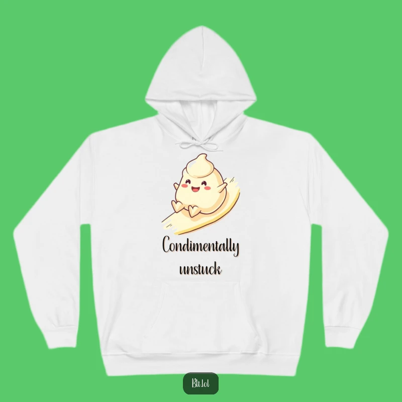 Funny Mayo Blob Hoodie Cozy Sliding Character Warm Foodie Gift