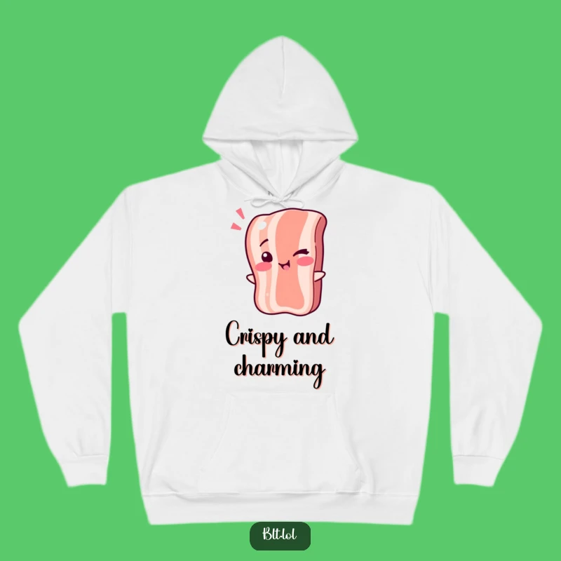 Funny Winking Bacon Hoodie - Cozy Breakfast Gift for Playful Comfort