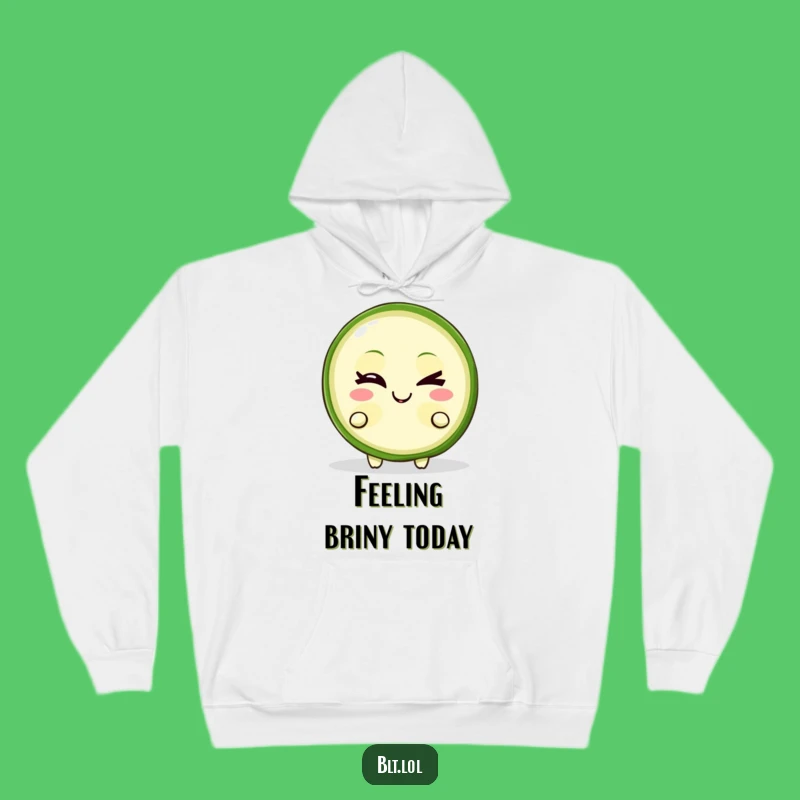 Funny Pickle Slice Hoodie Cozy Winking Character Warm Foodie Gift