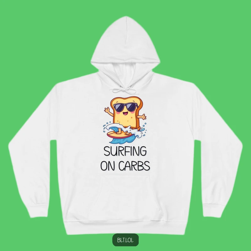 Funny Bread Surfer Hoodie: Cozy Comfort with Beach Humor for Gift Giving