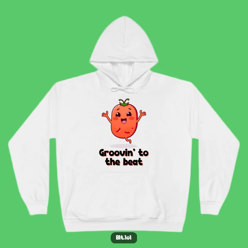 Funny Bouncy Tomato Slice Hoodie - Cozy Veggie Dance Gift for Lively Comfort