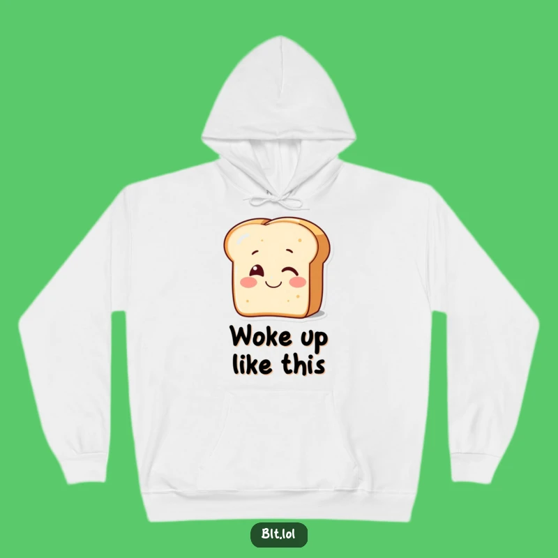 Funny Winking Bread Hoodie - Smiling Cozy Toast Comfort Gift