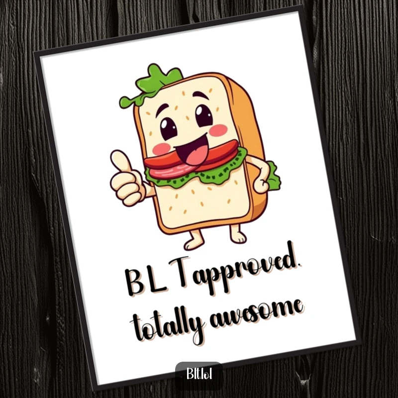 Funny Free Printable BLT sandwich character giving an enthusiastic thumbs up, exuding happiness and positive vibes.