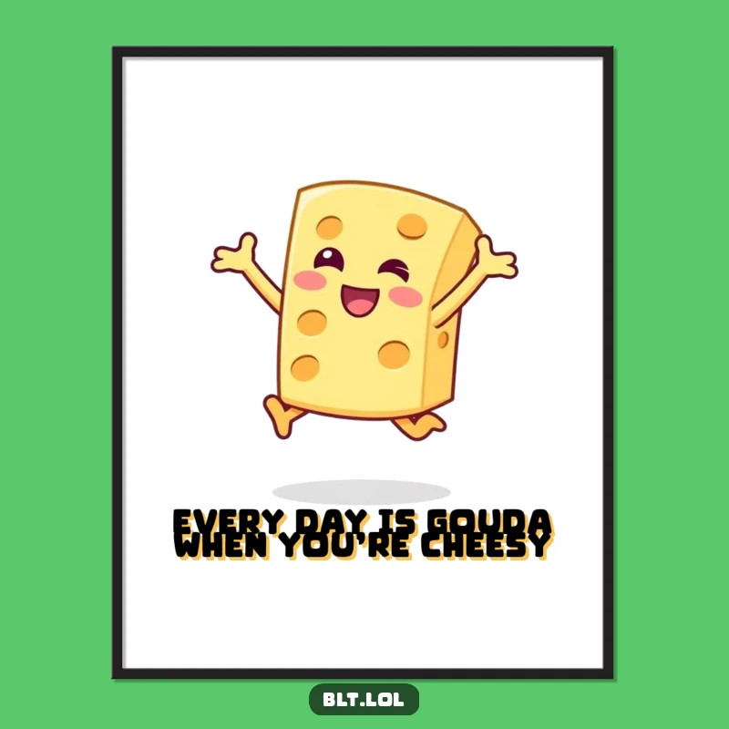 Free Printable Wall Art: Jumping Cheese Slice