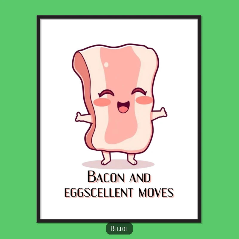 Free Printable Bacon Art: Funny Dancing Food Downloadable Wall Decor