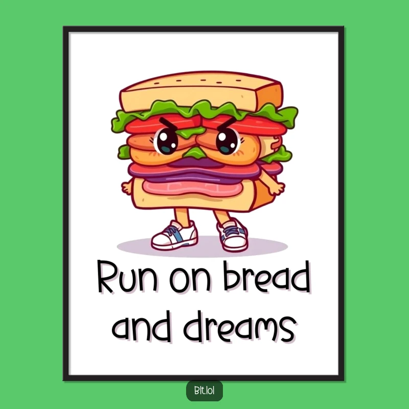 Free Printable BLT Running Art - Funny Downloadable Wall Decor for Fitness Fans