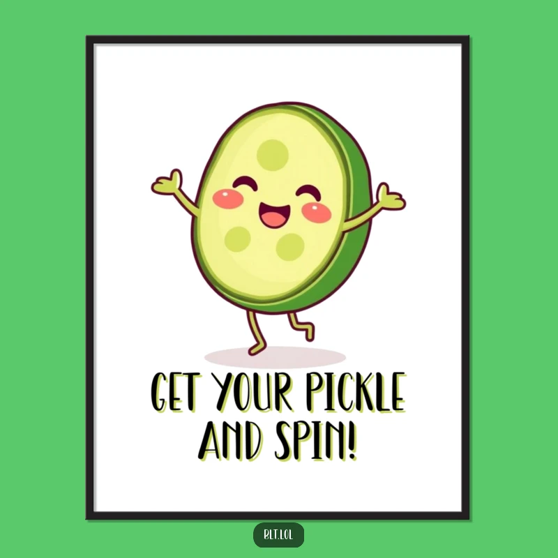 Free Printable Pickle Cartwheel Wall Art: Whimsical Veggie Downloadable Art