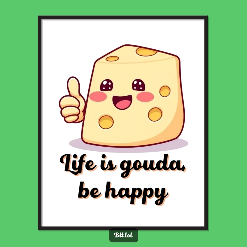 Free Printable Wall Art: Cheesy Thumbs Up Funny Downloadable Decor