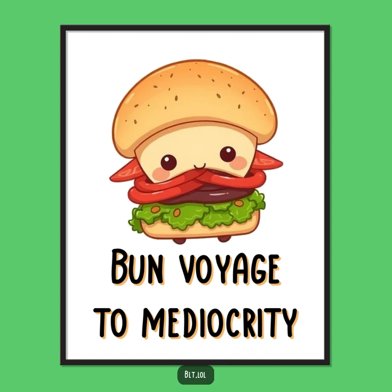 Funny Free Printable BLT Sandwich Bun Peek Wall Art Downloadable