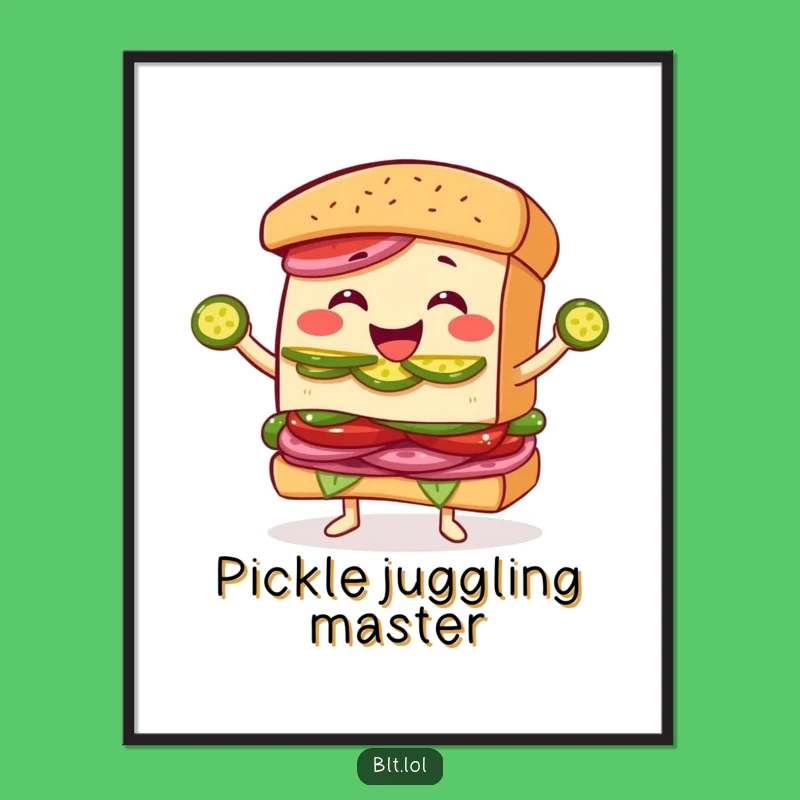 Funny Free Printable Wall Art: BLT Sandwich Juggling Pickles