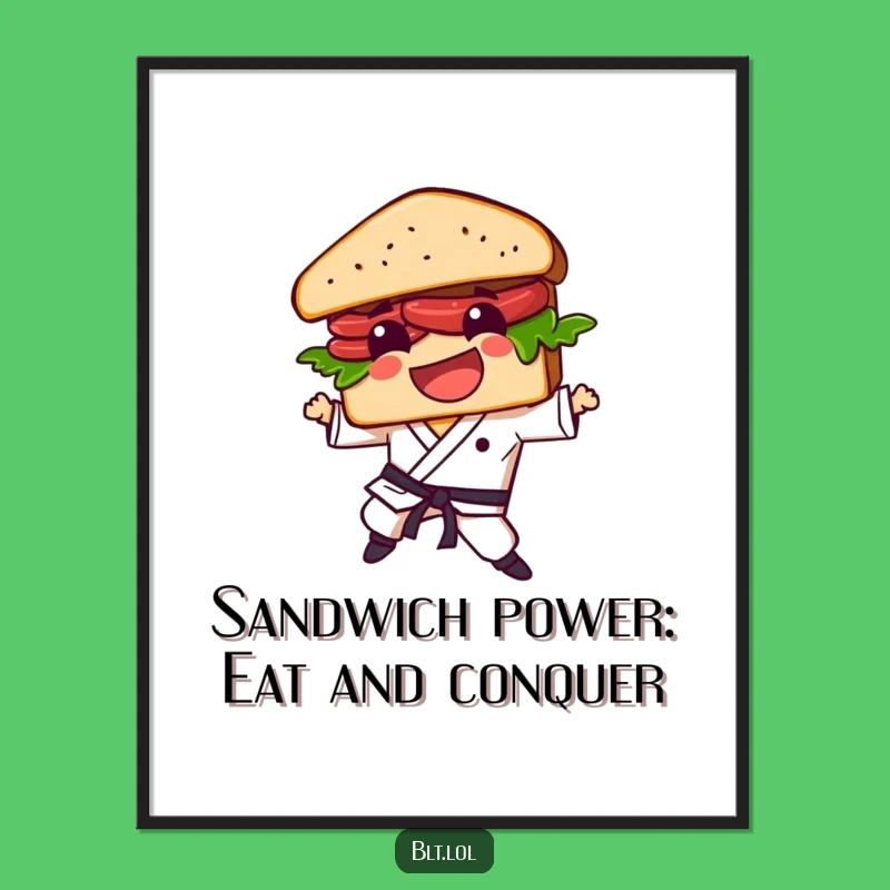 Funny Free Printable Wall Art: BLT Sandwich Karate Kick Decor!