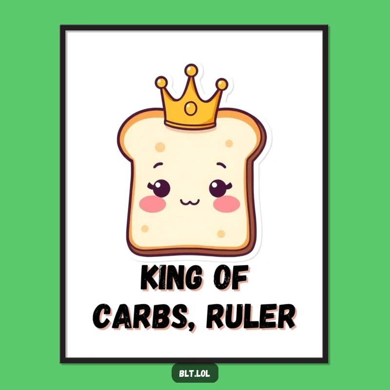 Funny Free Printable Wall Art: Royal Bread, Crown, Regal Decor