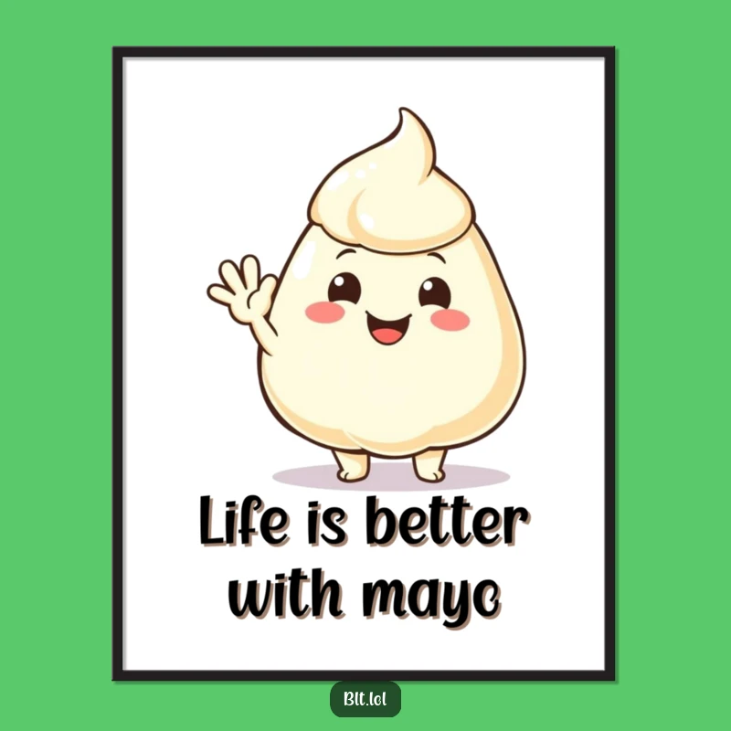 Free Printable Wall Art: Mayo Dollop Funny Downloadable Decor
