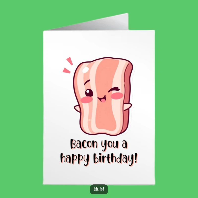 Free Printable Birthday Card: Winking Bacon, Fun Birthday, Breakfast Surprise