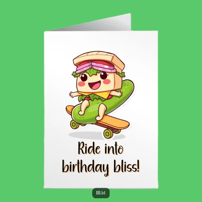 Free Printable Birthday Card: BLT Rides a Pickle