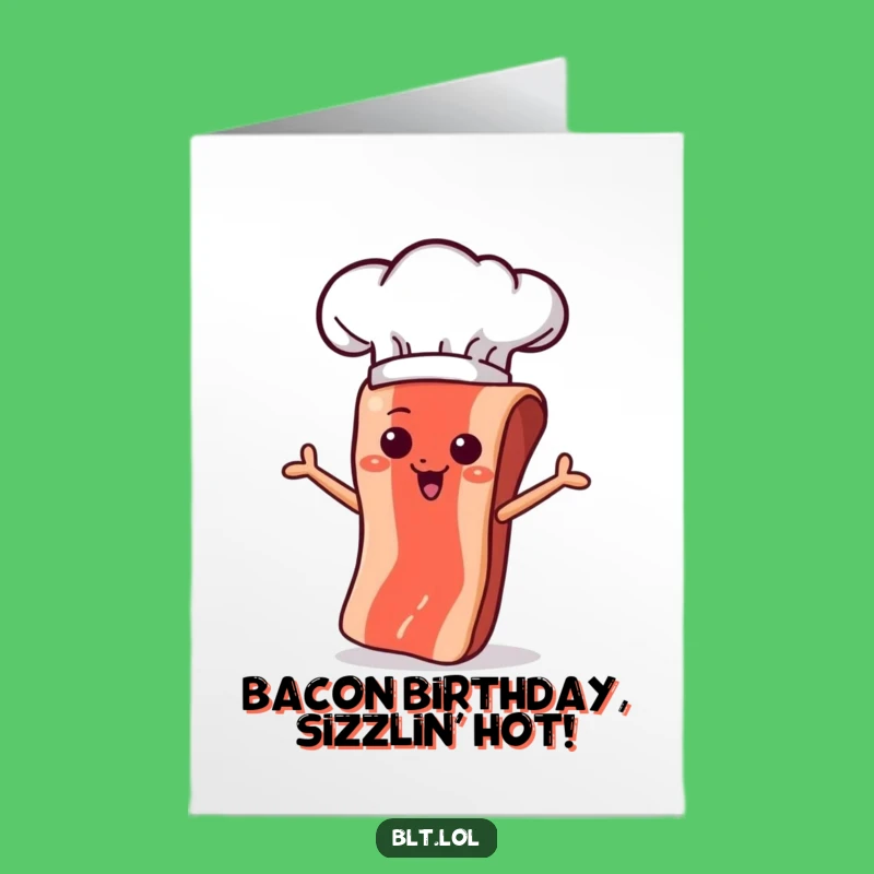 Free Printable Birthday Card: Flipping Bacon Chef for Sizzling Celebrations!