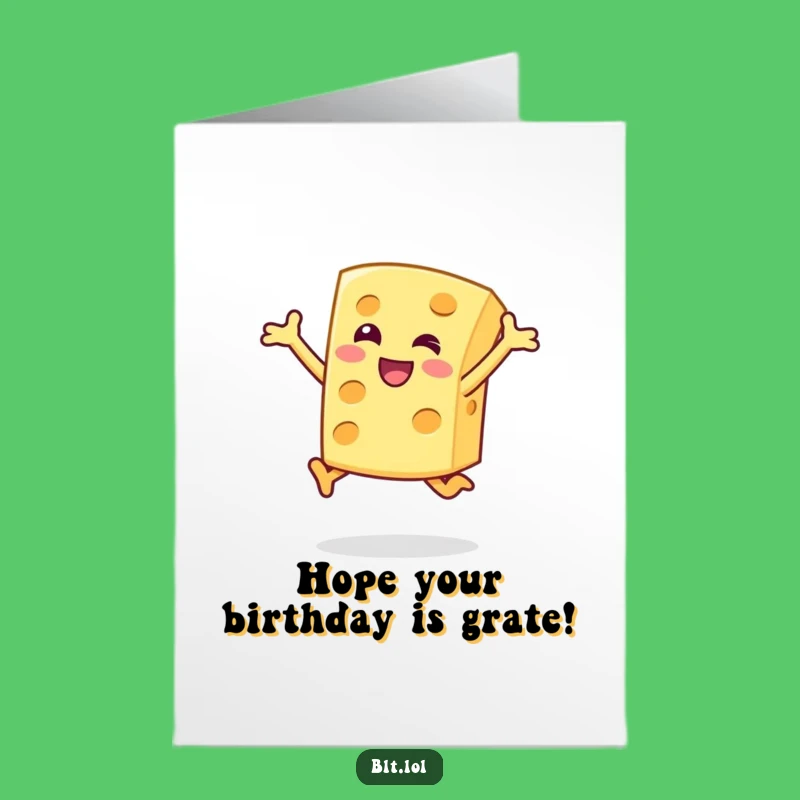 Free Printable Birthday Card: Jumping Cheese