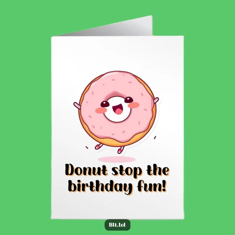 Free Printable Birthday Card: Kawaii Donut Spinning - Downloadable Sweet Gift