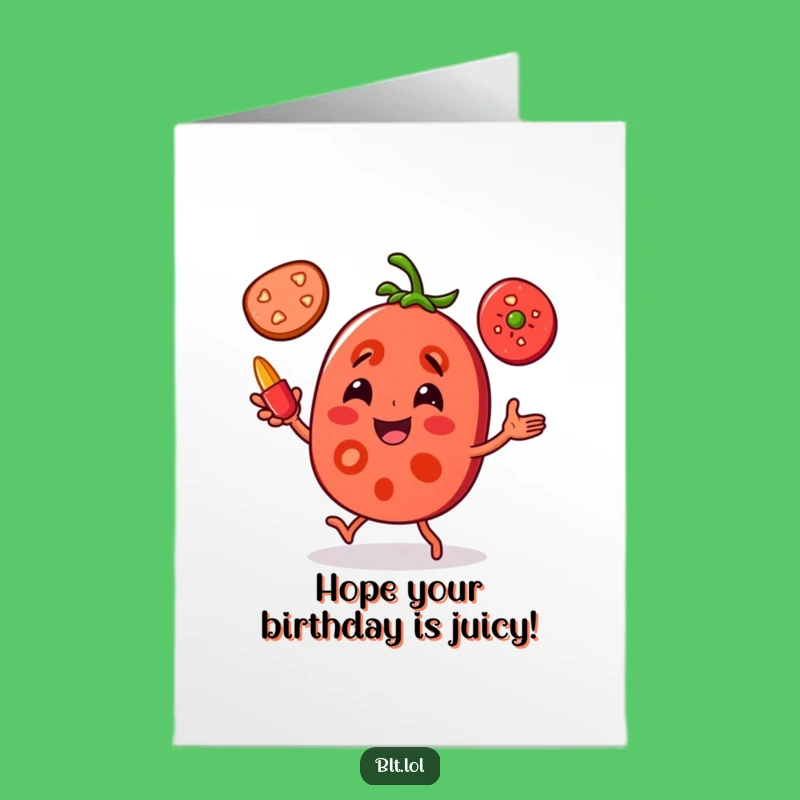 Free Printable Tomato Birthday Card: Juggling Fun Downloadable Gift