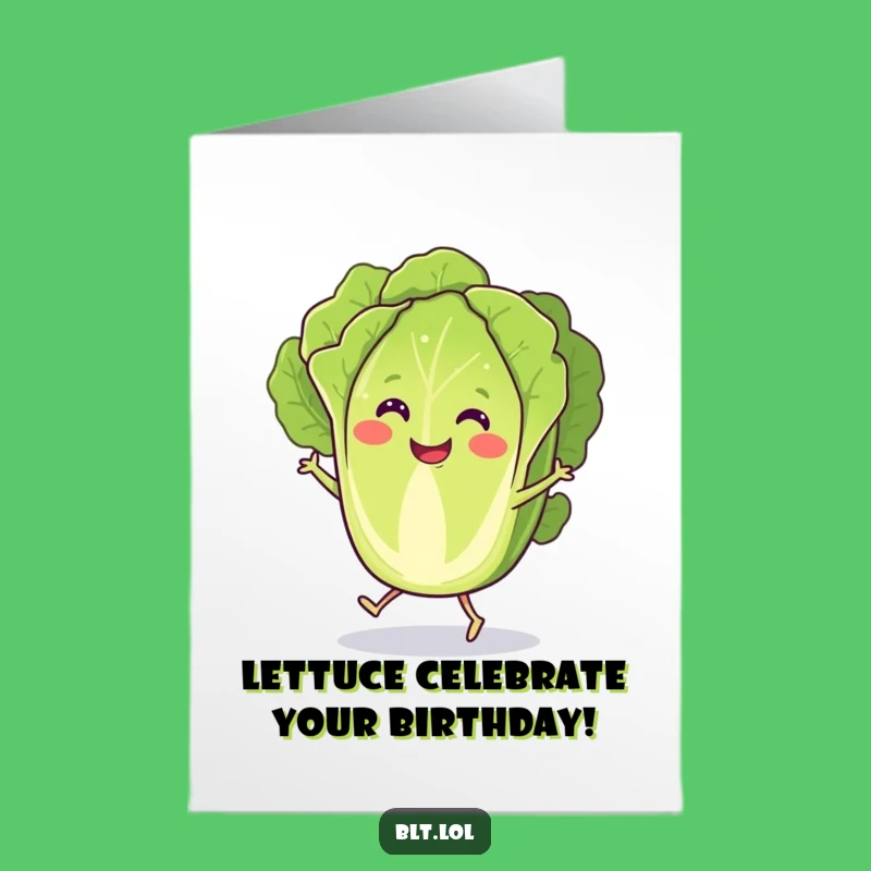 Funny Free Printable Birthday Card: Joyful Lettuce Jig Downloadable Gift