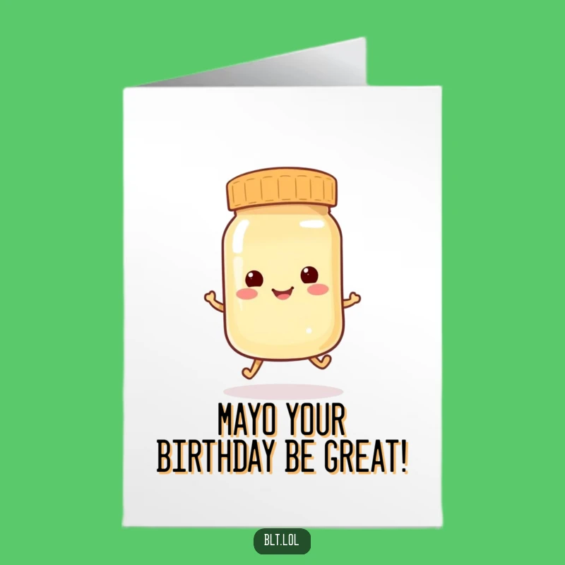 Free Printable Birthday Card: Hopping Mayo Jar for a Fun Gift