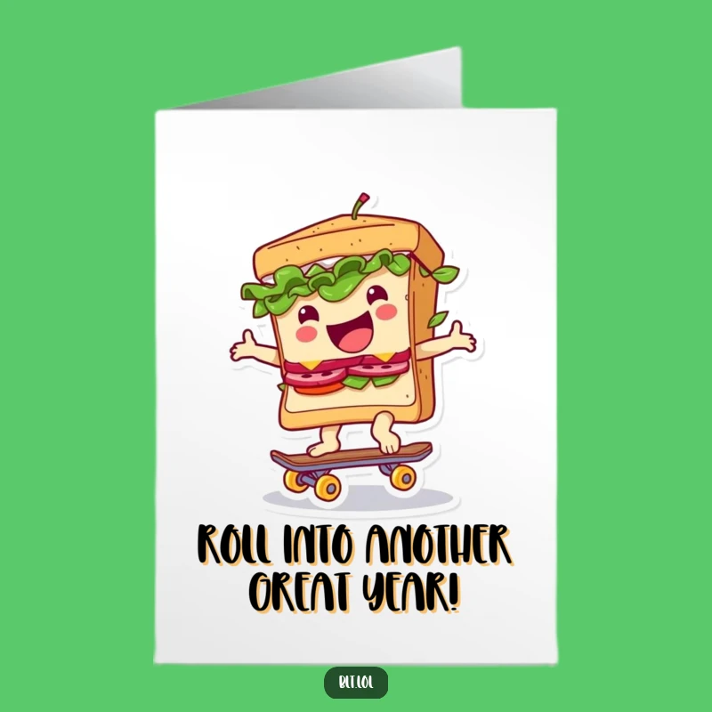 Free Printable BLT Sandwich Birthday Card: Funny Skateboarder Downloadable Gift
