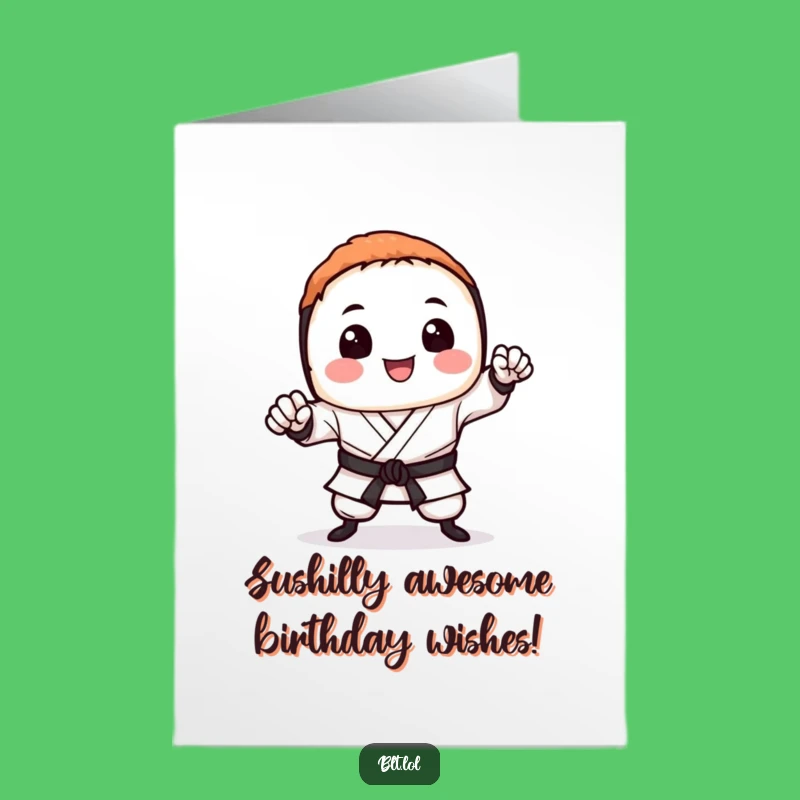 Funny Free Printable Sushi Karate Chop Birthday Card - Downloadable DIY Gift