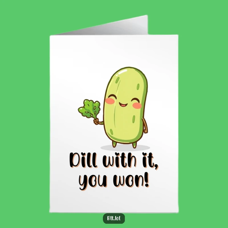 Free Printable Congratulations Card: Winking Pickle Cheers Downloadable Gift for Big Wins!
