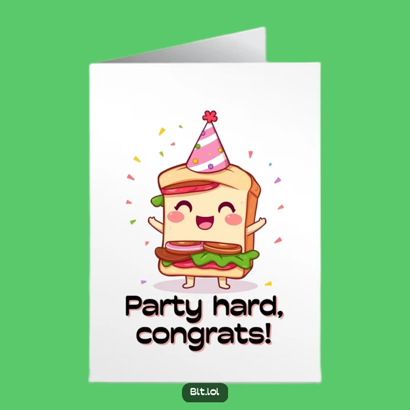Free Printable Congrats Card: Giddy BLT Party Animation