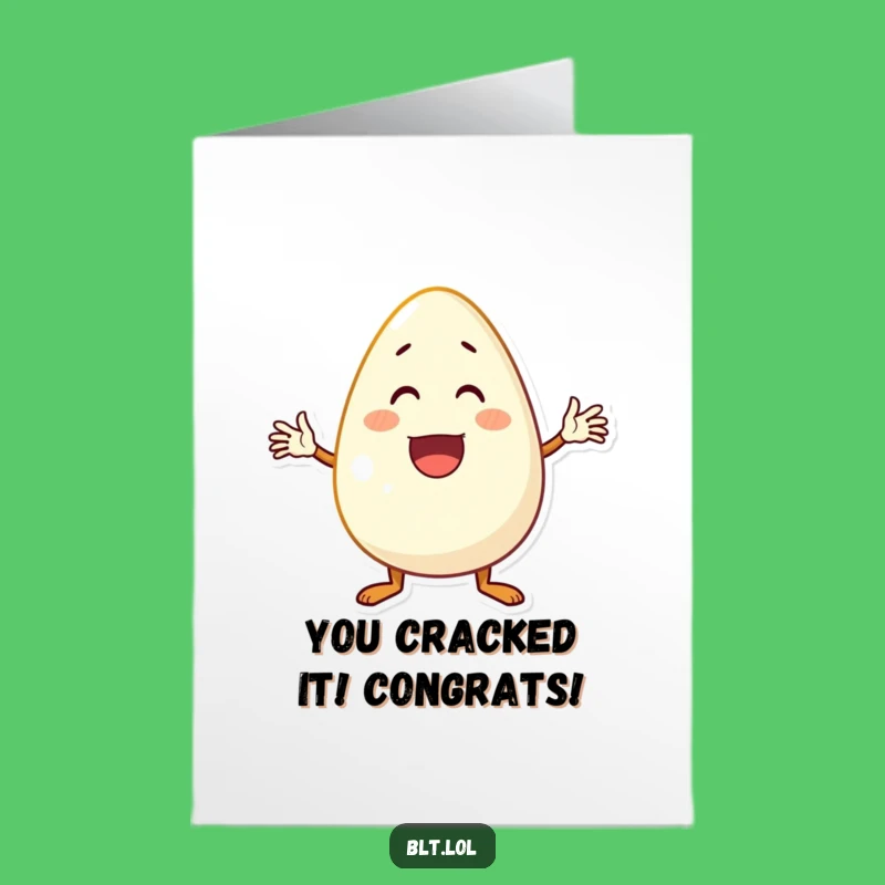 Free Printable Congrats Card: Waving Egg for a Fun Downloadable Gift