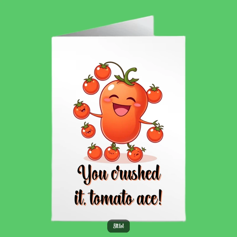 Free Printable Tomato Juggling Congrats Card - Fun Downloadable