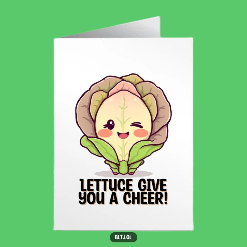 Free Printable Congrats Card: Winking Lettuce Leaf