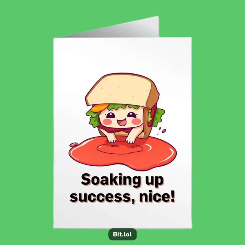 Free Printable BLT Diving in Sauce Funny Congrats Card - Downloadable Gift