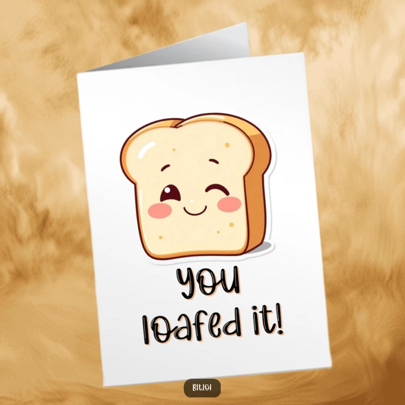 Funny Free Printable Congratulations Card: A cheerful bread slice sending a knowing wink for your amazing achievement.
